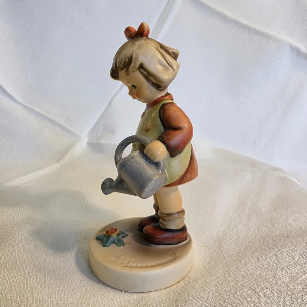 Vintage Goebel Hummel Little Gardener Girl Figurine Watering Can Flower TMK 3